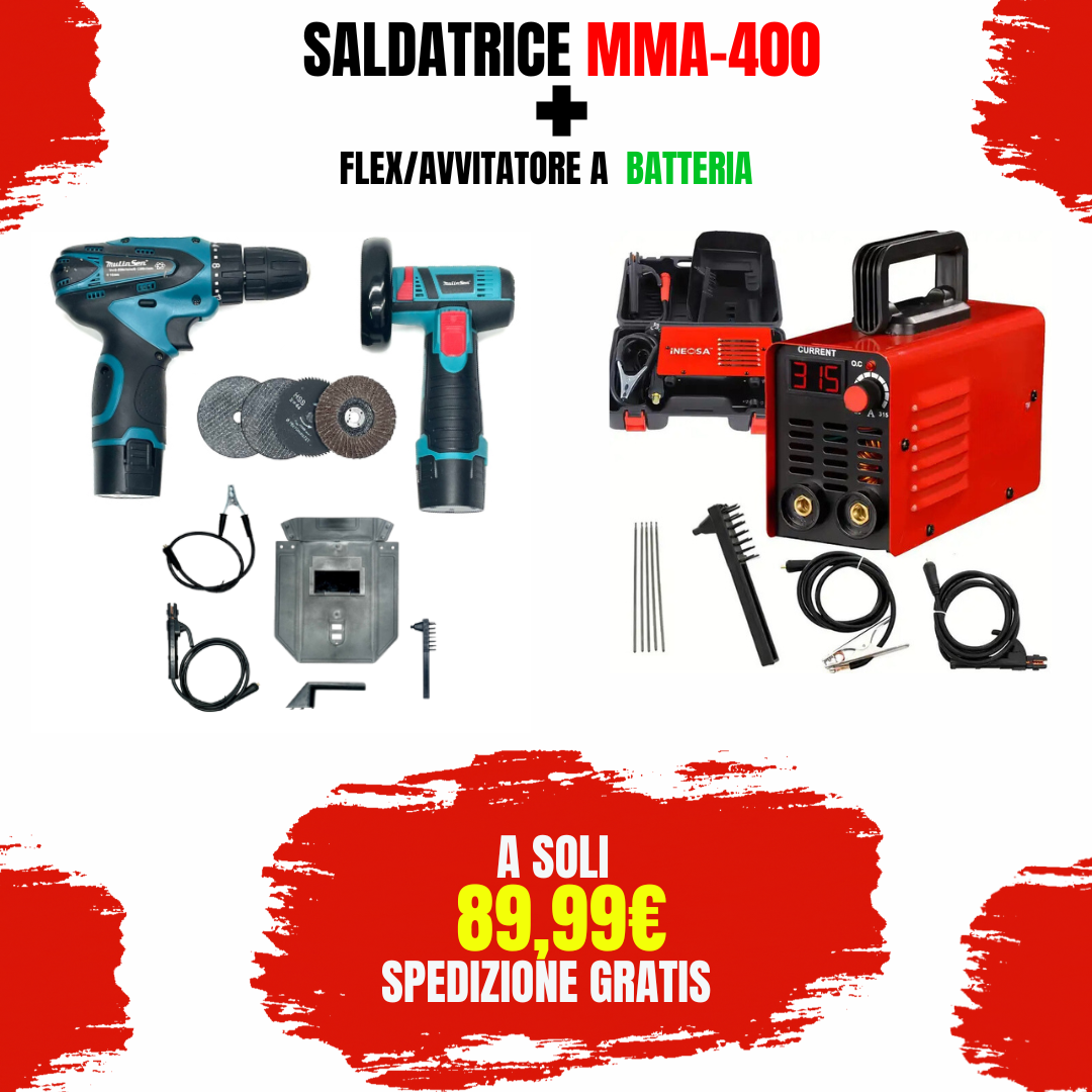KIT 3 IN 1 AVVITATORE + FLEX + SALDATRICE MMA400