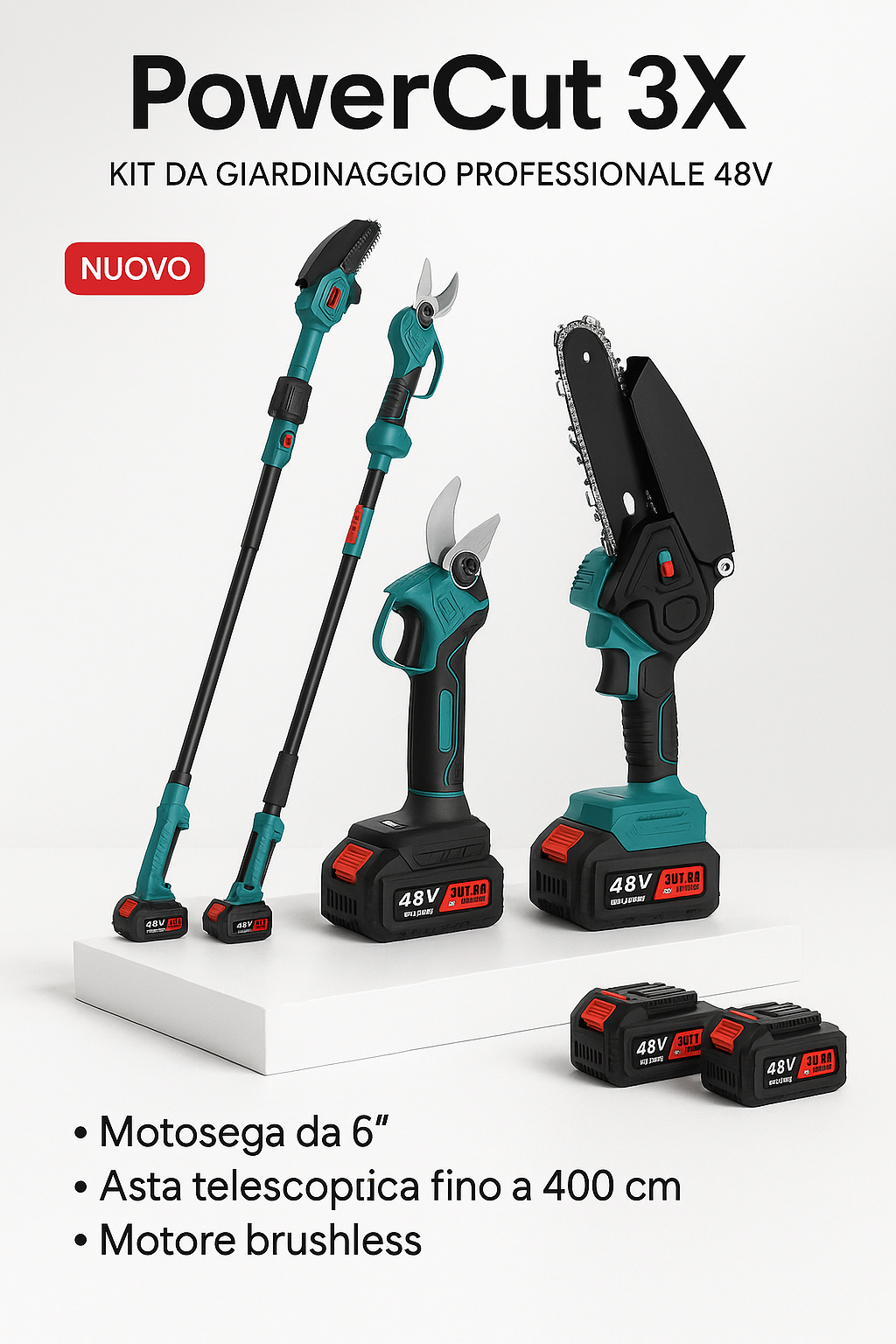 POWERCUT 3X (KIT ASTA MOTOSEGA E CESOIA)