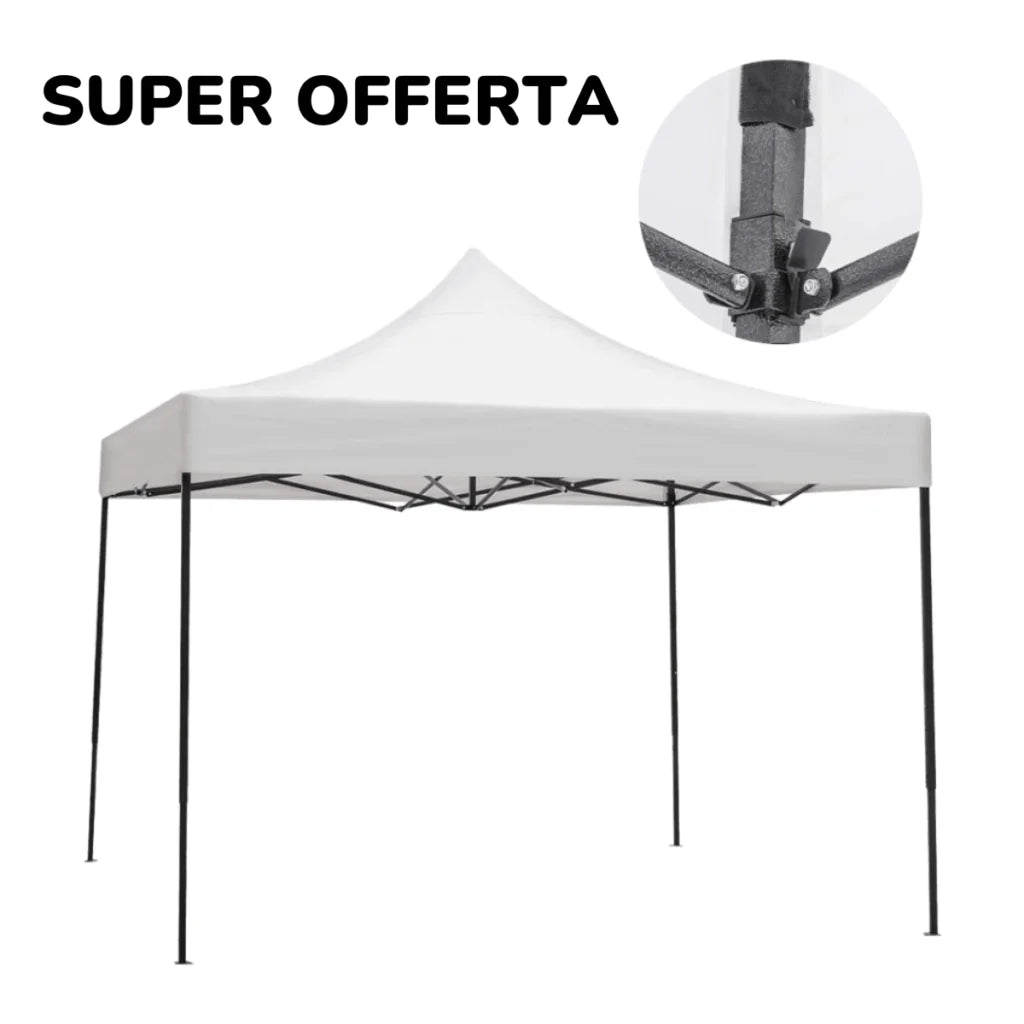 Gazebo Richiudibile 3X3 Mt in PVC Automatico in tessuto chiusura a fisarmonica