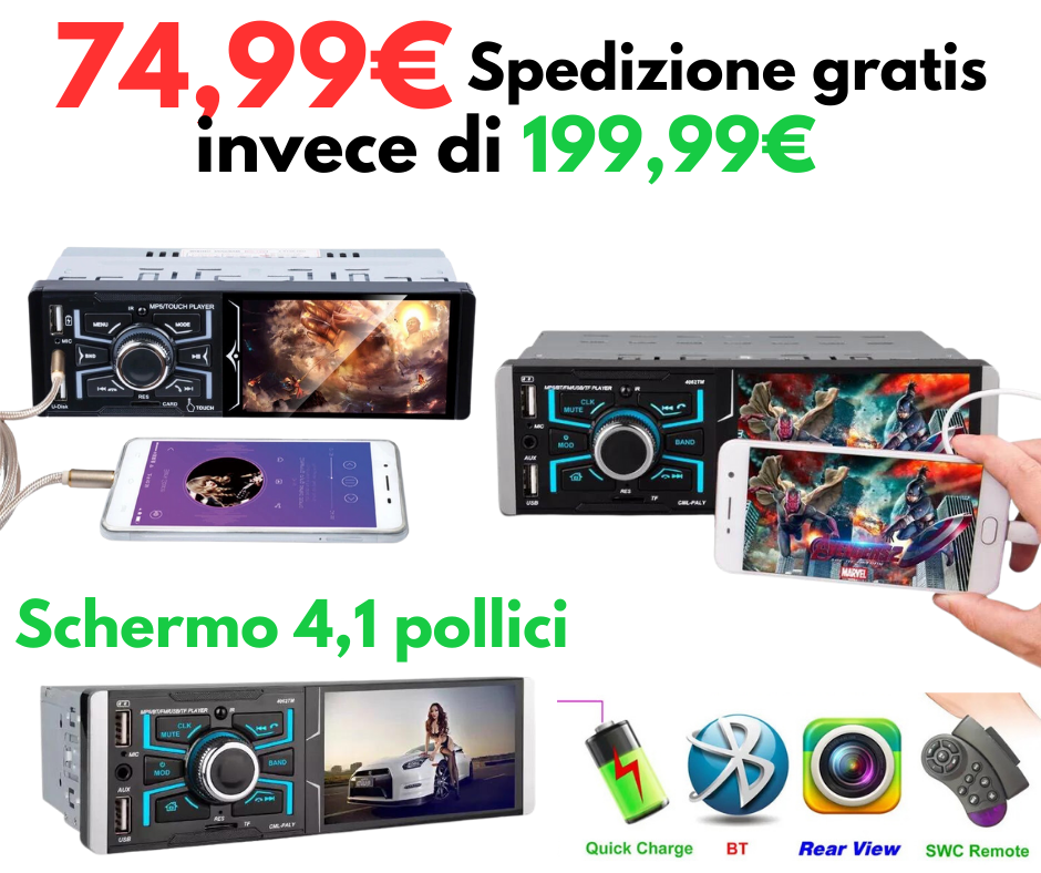 Autoradio 1 din 4.1'' touch screen