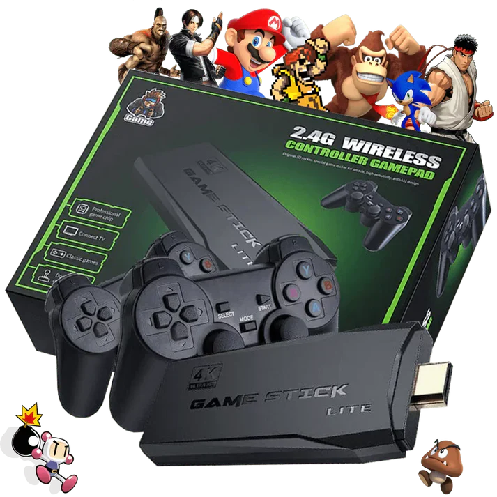 Game Stick Retrò™ 2024 con più di 20.000 Giochi + Omaggio 2 Controller
